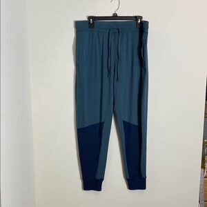Tommy John Colorblock Downtime Lounge Jogger Blue Teal Navy Size L